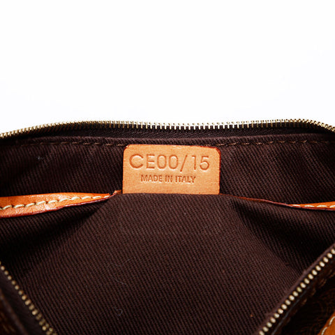 CELINE Macadam PVC Mini Accessory Pouch Handbag Brown WS20824
