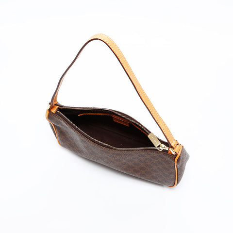CELINE Macadam PVC Mini Accessory Pouch Handbag Brown WS20824