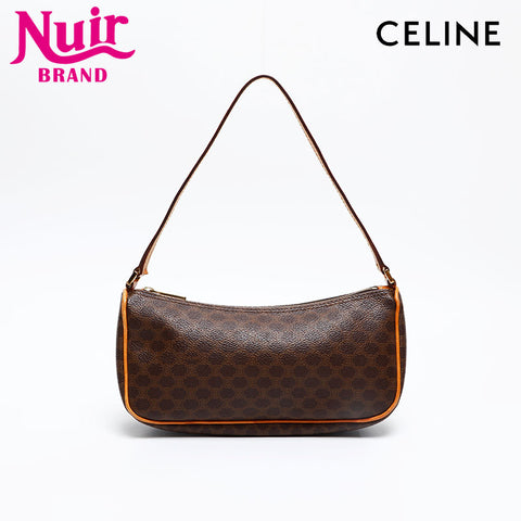 CELINE Macadam PVC Mini Accessory Pouch Handbag Brown WS20824