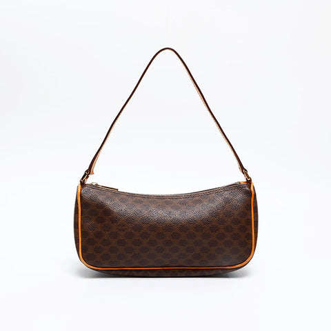 CELINE Macadam PVC Mini Accessory Pouch Handbag Brown WS20824