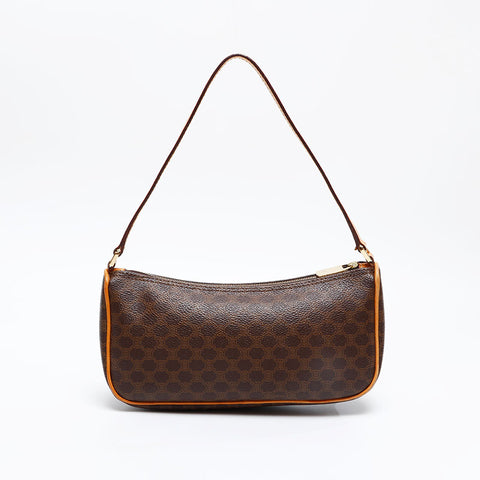 CELINE Macadam PVC Mini Accessory Pouch Handbag Brown WS20824