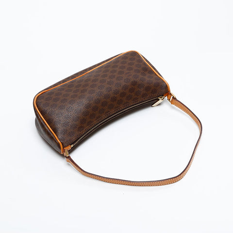 CELINE Macadam PVC Mini Accessory Pouch Handbag Brown WS20824