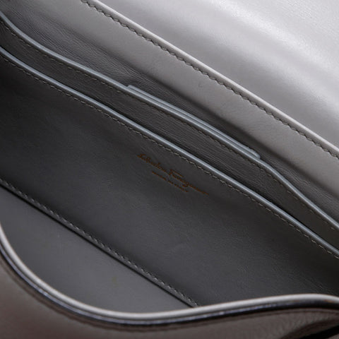 Salvatore Ferragamo Leather Gancini Shoulder Bag gray WS20827