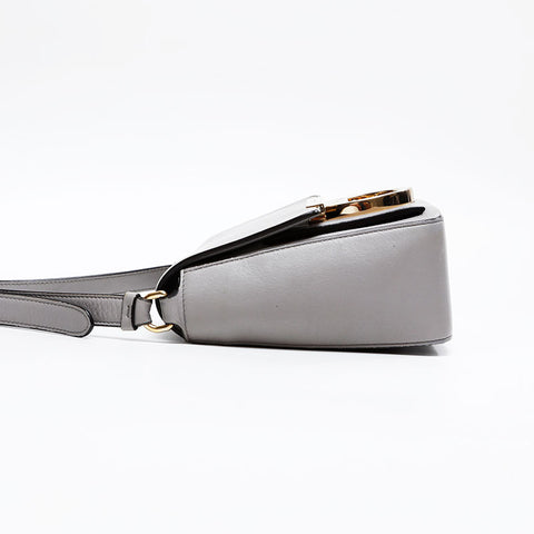 Salvatore Ferragamo Leather Gancini Shoulder Bag gray WS20827