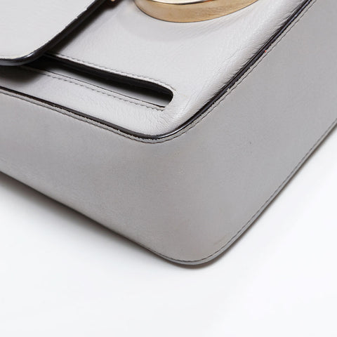 Salvatore Ferragamo Leather Gancini Shoulder Bag gray WS20827