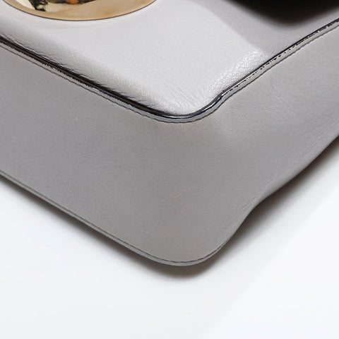 Salvatore Ferragamo Leather Gancini Shoulder Bag gray WS20827