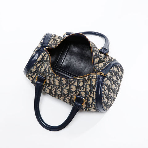 Christian Dior Canvas Mini Trotter Handbag Navy WS20828