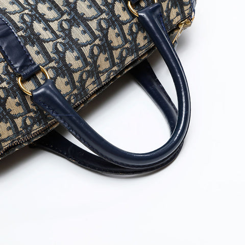 Christian Dior Canvas Mini Trotter Handbag Navy WS20828