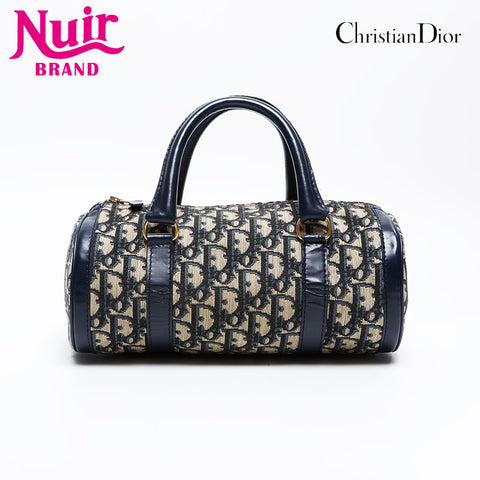 Christian Dior Canvas Mini Trotter Handbag Navy WS20828