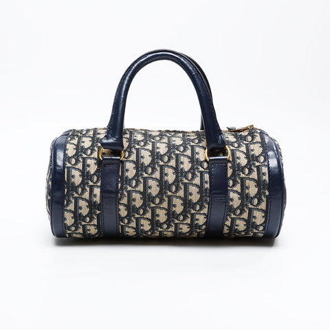 Christian Dior Canvas Mini Trotter Handbag Navy WS20828