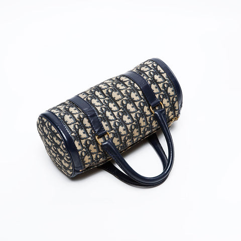 Christian Dior Canvas Mini Trotter Handbag Navy WS20828