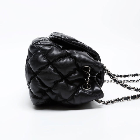 CHANEL 13th series 2009-2010 Bubble Quilt Leather Chain Shoulder Bag black WS20830