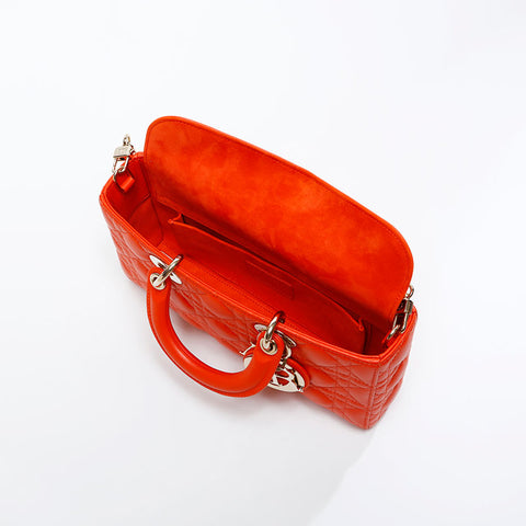Christian Dior Lady Dior D-JOY Lambskin Handbag Orange WS20831