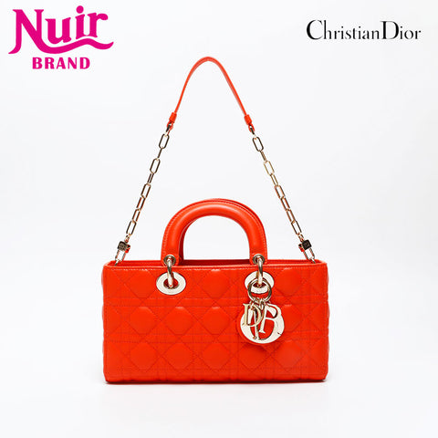 Christian Dior Lady Dior D-JOY Lambskin Handbag Orange WS20831