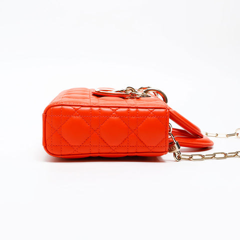 Christian Dior Lady Dior D-JOY Lambskin Handbag Orange WS20831