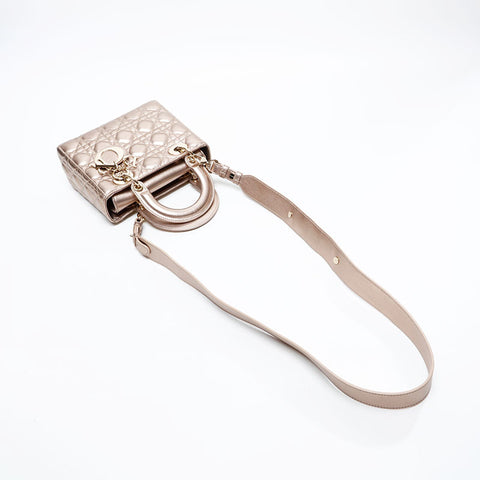 Christian Dior Lady Dior Small Metallic Handbag gold WS20833
