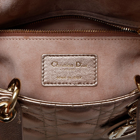 Christian Dior Lady Dior Small Metallic Handbag gold WS20833