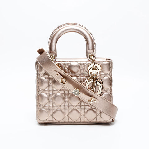 Christian Dior Lady Dior Small Metallic Handbag gold WS20833