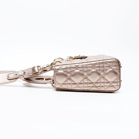 Christian Dior Lady Dior Small Metallic Handbag gold WS20833