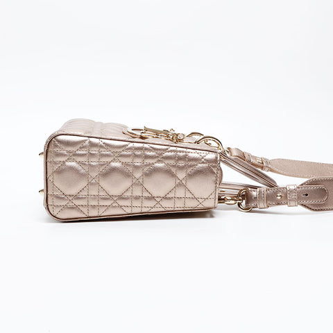 Christian Dior Lady Dior Small Metallic Handbag gold WS20833