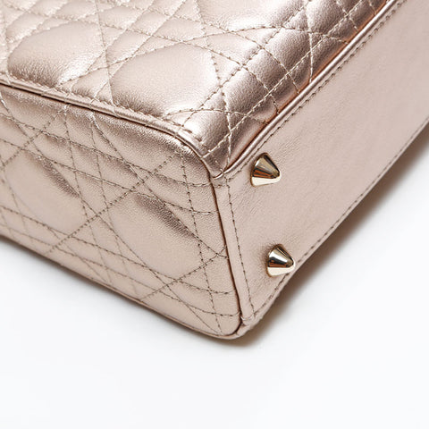 Christian Dior Lady Dior Small Metallic Handbag gold WS20833