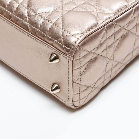 Christian Dior Lady Dior Small Metallic Handbag gold WS20833