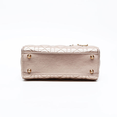 Christian Dior Lady Dior Small Metallic Handbag gold WS20833