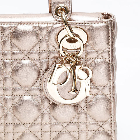 Christian Dior Lady Dior Small Metallic Handbag gold WS20833