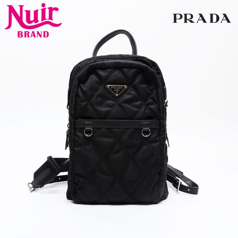 PRADA Nylon quilting Backpack Â· Daypack black WS20835