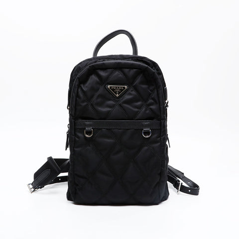 PRADA Nylon quilting Backpack Â· Daypack black WS20835
