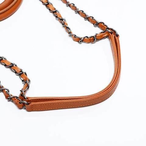 CHANEL 24th series 2016-2017 Caviar 2way Chain Handbag Brown WS20836