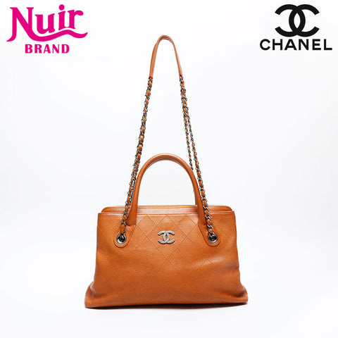CHANEL 24th series 2016-2017 Caviar 2way Chain Handbag Brown WS20836