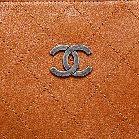 CHANEL 24th series 2016-2017 Caviar 2way Chain Handbag Brown WS20836