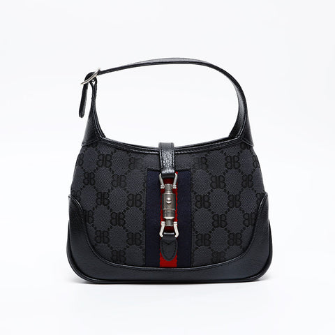 BALENCIAGA Gucci New Jackie Mini GG Canvas 2way Handbag black WS20837