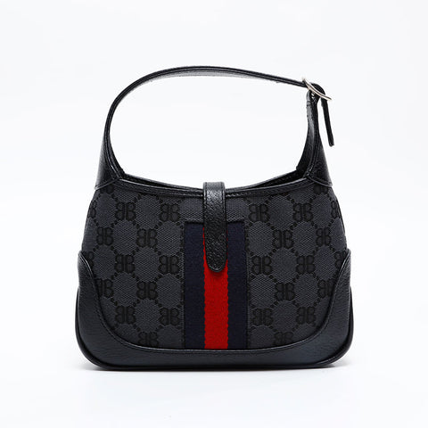 BALENCIAGA Gucci New Jackie Mini GG Canvas 2way Handbag black WS20837