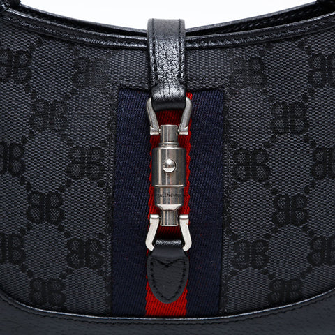 BALENCIAGA Gucci New Jackie Mini GG Canvas 2way Handbag black WS20837
