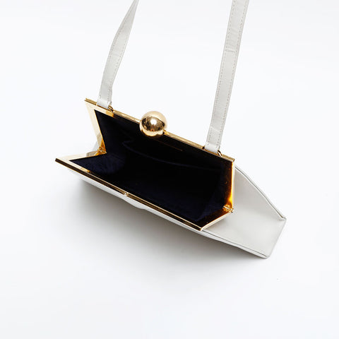 YVES SAINT LAURENT leather Shoulder Bag white WS20838