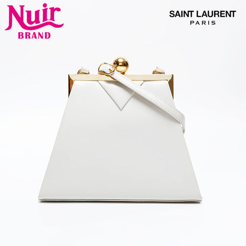 YVES SAINT LAURENT leather Shoulder Bag white WS20838