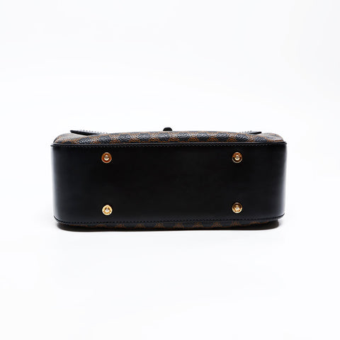 CELINE PVC Macadam 2way Top Handle Handbag black WS20839