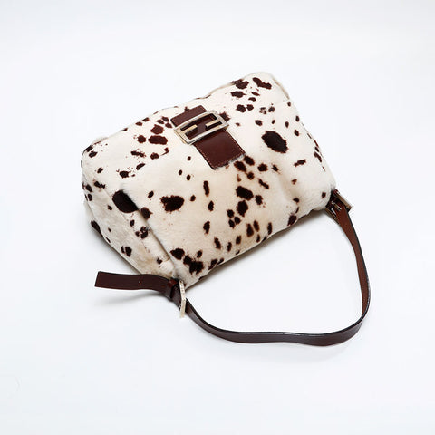 FENDI Fur Mamma Bucket Shoulder Bag white WS20842