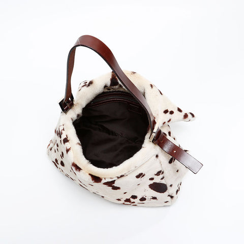 FENDI Fur Mamma Bucket Shoulder Bag white WS20842