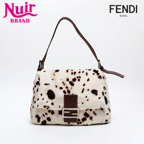 FENDI Fur Mamma Bucket Shoulder Bag white WS20842