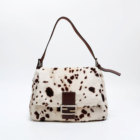 FENDI Fur Mamma Bucket Shoulder Bag white WS20842