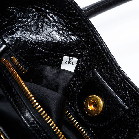 Miu Miu Vitello Shine Leather 2way Handbag black WS20843