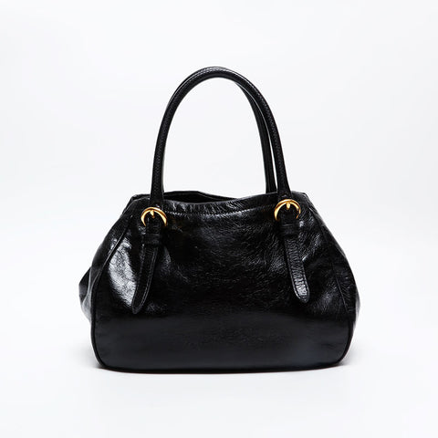 Miu Miu Vitello Shine Leather 2way Handbag black WS20843
