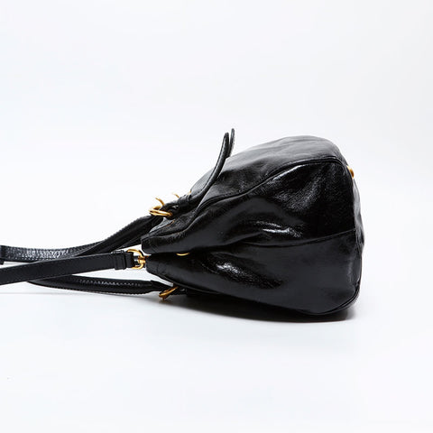 Miu Miu Vitello Shine Leather 2way Handbag black WS20843