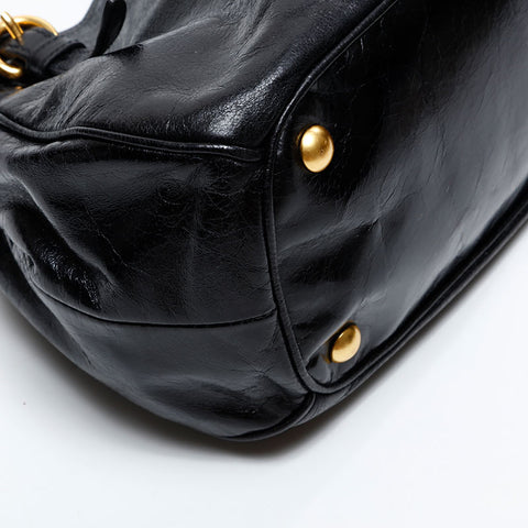 Miu Miu Vitello Shine Leather 2way Handbag black WS20843