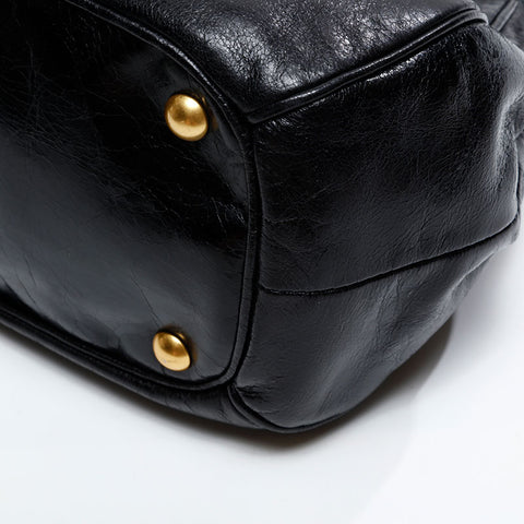 Miu Miu Vitello Shine Leather 2way Handbag black WS20843