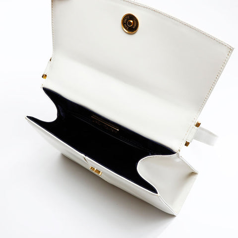 YVES SAINT LAURENT leather Shoulder Bag white WS20844