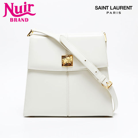 YVES SAINT LAURENT leather Shoulder Bag white WS20844